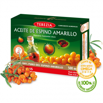 ACEITE DE ESPINO AMARILLO 100 % PURO en forma de cápsulas